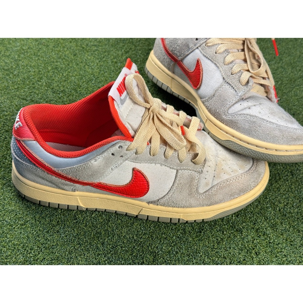 Nike Dunk‎ Low Athletic Dept Grey Red Suede Canvas Sneakers men’s 6.5